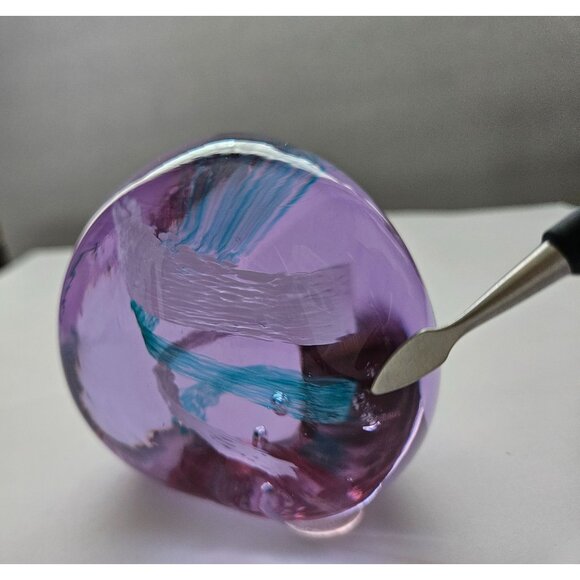 Vintage Caithness Scotland Glass 2.75" PEBBLE Paperweight - Picture 8 of 10